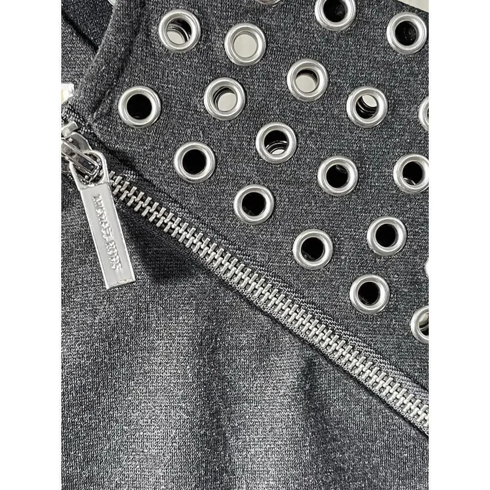 Michael Kors Women’s Gray Dress With Brass Grommets And Zipper Details Size 6